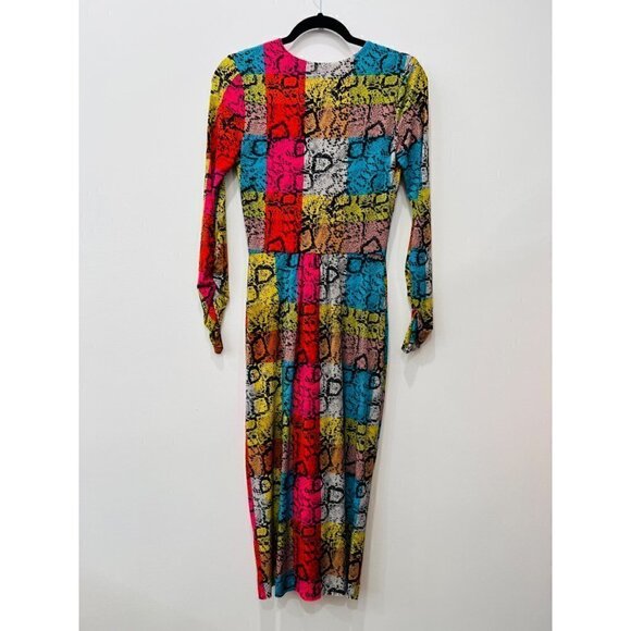 Le Superbe Baller Snake Print Long Sleeve Dress, Size S Multi Color NWT w/Flaw - Picture 4 of 12
